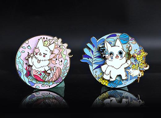 山海经主题金属旋转徽章