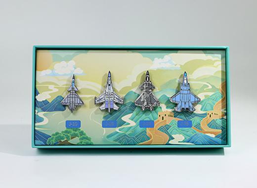 长春航空展-空中四剑客金属飞机徽章套装