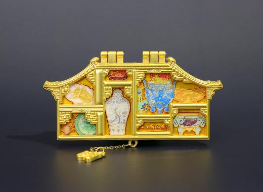 古建博古架金属文创冰箱贴